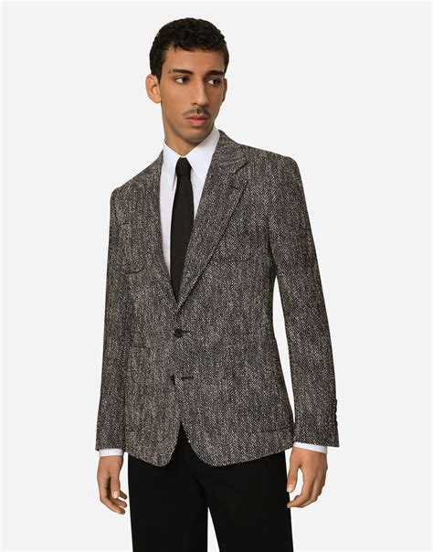 dolce gabbana heren tweed|Men's Herringbone Tweed Cotton and Wool Single.